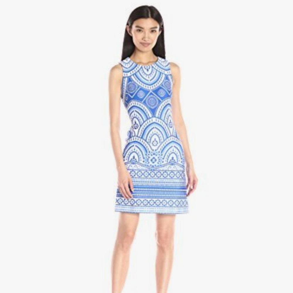 Taylor blue and white summer dress